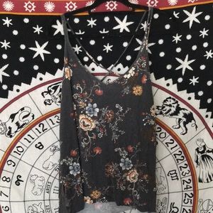 American Eagle Floral Tank Top with Cross back